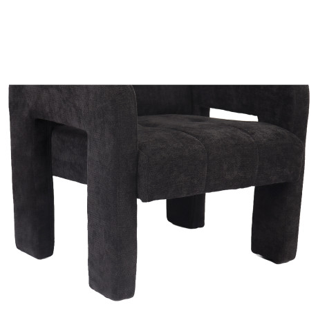 Πολυθρόνα ArteLibre VELORA Γκρι Σκούρο Ύφασμα/Ξύλο 75x68x69cm