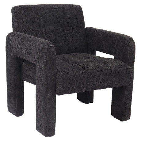 Πολυθρόνα ArteLibre VELORA Γκρι Σκούρο Ύφασμα/Ξύλο 75x68x69cm