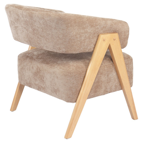 Πολυθρόνα ArteLibre BARTON Καφέ Ύφασμα/Ξύλο 74x67x66cm