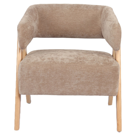 Πολυθρόνα ArteLibre BARTON Καφέ Ύφασμα/Ξύλο 74x67x66cm