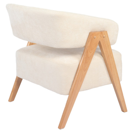 Πολυθρόνα ArteLibre BARTON Μπεζ Ύφασμα/Ξύλο 74x67x66cm