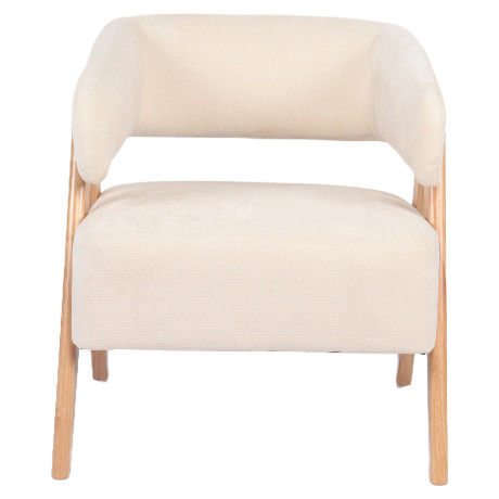 Πολυθρόνα ArteLibre BARTON Μπεζ Ύφασμα/Ξύλο 74x67x66cm