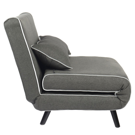 Κρεβάτι Ράντζο ArteLibre CALISTA Γκρι/Γκρι Ανοιχτό Ύφασμα/Ξύλο/Μέταλλο 78x200x28cm