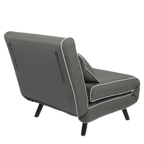 Κρεβάτι Ράντζο ArteLibre CALISTA Γκρι/Γκρι Ανοιχτό Ύφασμα/Ξύλο/Μέταλλο 78x200x28cm