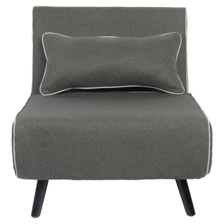 Κρεβάτι Ράντζο ArteLibre CALISTA Γκρι/Γκρι Ανοιχτό Ύφασμα/Ξύλο/Μέταλλο 78x200x28cm