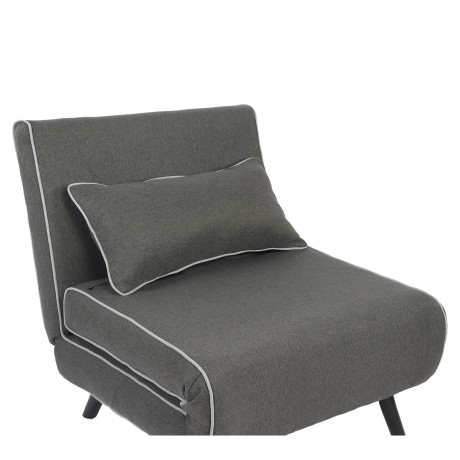 Κρεβάτι Ράντζο ArteLibre CALISTA Γκρι/Γκρι Ανοιχτό Ύφασμα/Ξύλο/Μέταλλο 78x200x28cm