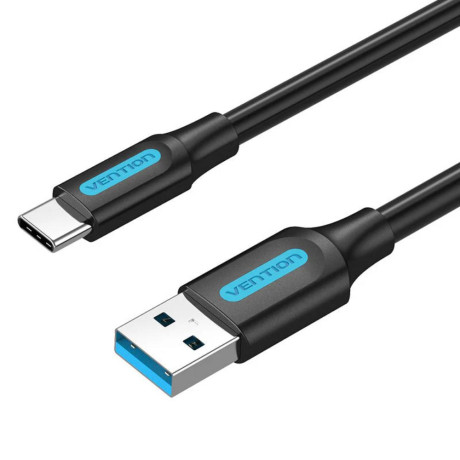 Vention usb 3.0 a Male to c Male Cable 1m Black pvc Type (Cozbf) (Vencozbf)