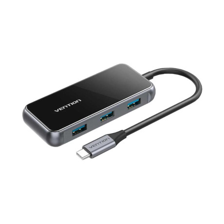 Vention Multi-Function usb-c to Usb3.0*4/pd Docking Station 0.15m Gray Mirrored Surface Type (Tfdhb) (Ventfdhb)