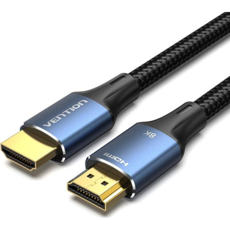 Vention Cotton Braided 8k Hdmi Male to Male Cable 5m Blue Aluminum Alloy Type (Alglj) (Venalglj)