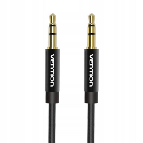 Vention Fabric Braided 3.5mm Male to Male Audio Cable 0.5m Black Metal Type (Bagbd) (Venbagbd)