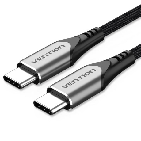 Vention usb 2.0 Type-c Male to Type-c Male 3a Cable 2m Black Aluminum Alloy Type (Trdbh) (Ventrdbh)