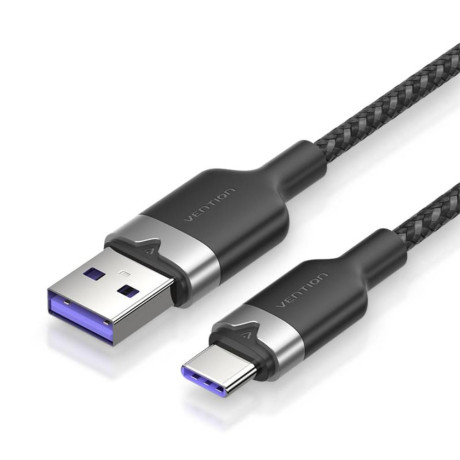 Vention usb 2.0 a Male to c Male 6a Cable 1.5m Black Flexible pvc Type (Cwbbg) (Vencwbbg)