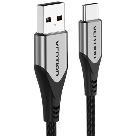 Vention Cotton Braided usb 2.0 a Male to c Male 3a Cable 1m Gray Aluminum Alloy Type (Codhf) (Vencodhf)
