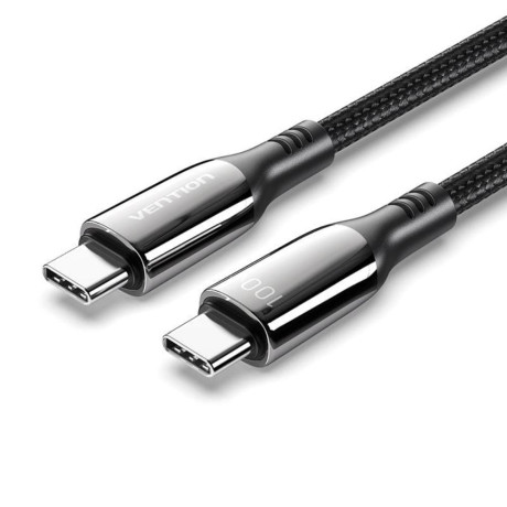Vention Nylon Braided usb 2.0 c Male to c Male 5a Cable 2m Black Zinc Alloy Type (Ctybh) (Venctybh)