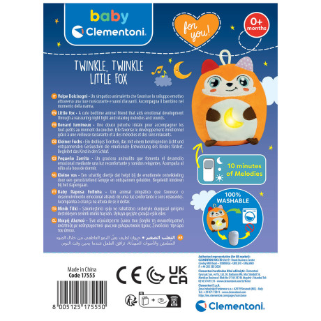 Βaby Clementoni Βρεφικό Παιχνίδι Twinkle Twinkle Αλεπού με Φως & Ήχους Για 0+ Μηνών