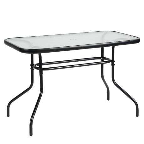 Τραπέζι Κήπου ArteLibre VULCAN Μαύρο Μέταλλο/Γυαλί 110x60x70cm