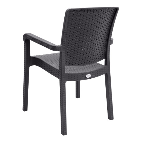 Πολυθρόνα Κήπου Πολυπροπυλενίου με Πλέξη Ραττάν Χρώμα Καφέ 56x60x86,5εκ.