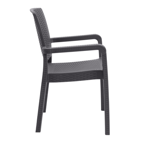 Πολυθρόνα Κήπου Πολυπροπυλενίου με Πλέξη Ραττάν Χρώμα Καφέ 56x60x86,5εκ.