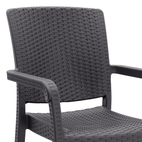 Πολυθρόνα Κήπου Πολυπροπυλενίου με Πλέξη Ραττάν Χρώμα Καφέ 56x60x86,5εκ.