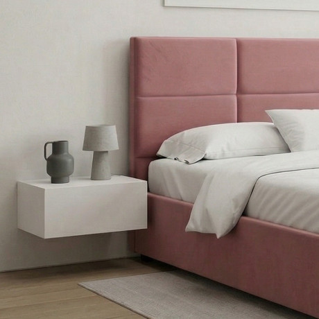 Κρεβάτι Kingston Megapap Βελούδινο με Αποθηκευτικό Χώρο Χρώμα Σάπιο Μήλο 160x200εκ.