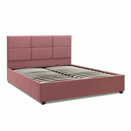 Κρεβάτι Kingston Megapap Βελούδινο με Αποθηκευτικό Χώρο Χρώμα Σάπιο Μήλο 160x200εκ.