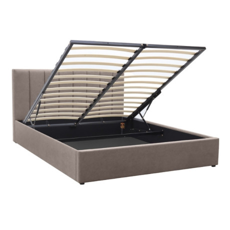 Κρεβάτι Renata Megapap Υφασμάτινο με Αποθηκευτικό Χώρο Χρώμα Μπεζ 150x200εκ.