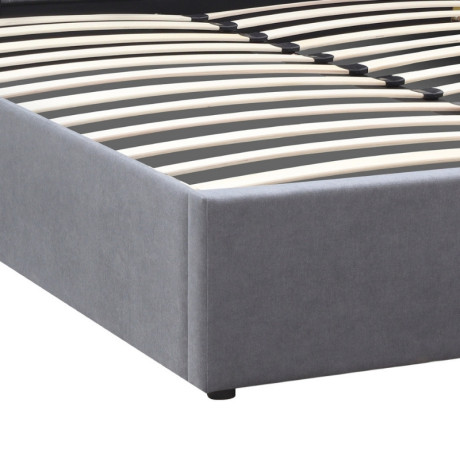 Κρεβάτι Renata Megapap Υφασμάτινο με Αποθηκευτικό Χώρο Χρώμα Γκρι 150x200εκ.