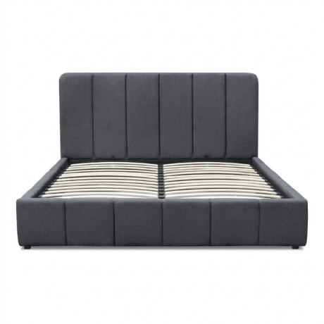 Κρεβάτι Nival Megapap Υφασμάτινο με Αποθηκευτικό Χώρο Χρώμα Ανθρακί 160x200εκ.