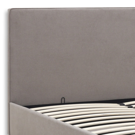 Κρεβάτι Verona Megapap Υφασμάτινο με Αποθηκευτικό Χώρο Χρώμα Γκρι - Μπεζ 160x200εκ.