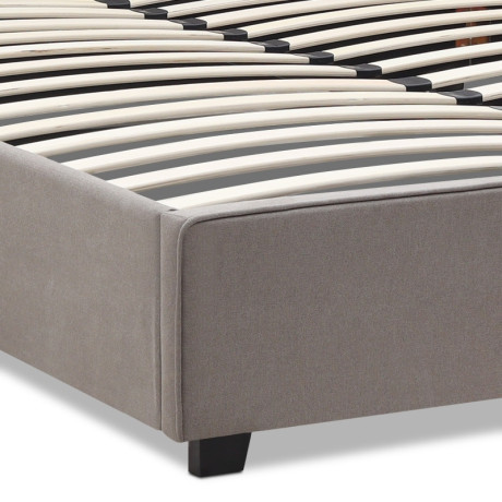 Κρεβάτι Verona Megapap Υφασμάτινο με Αποθηκευτικό Χώρο Χρώμα Γκρι - Μπεζ 160x200εκ.