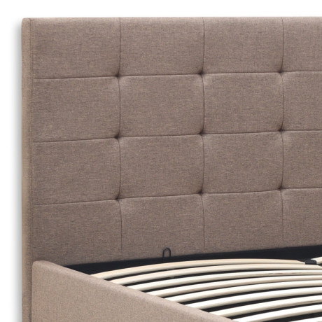 Κρεβάτι iro Megapap Υφασμάτινο με Αποθηκευτικό Χώρο Χρώμα Μπεζ - Καφέ 150x200εκ.