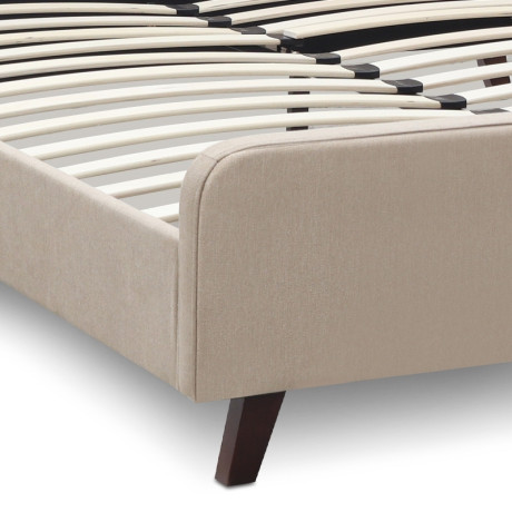 Κρεβάτι Ovelia Megapap Υφασμάτινο Χρώμα Μπεζ 150x200εκ.