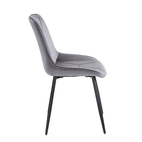 SILVIA GREY VELVET ΥΦΑΣΜΑ ΚΑΡΕΚΛΑ ΜΕΤΑΛΛΙΚΗ 51X58X87εκ.