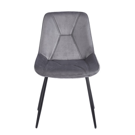 SILVIA GREY VELVET ΥΦΑΣΜΑ ΚΑΡΕΚΛΑ ΜΕΤΑΛΛΙΚΗ 51X58X87εκ.