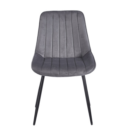 BONY GREY VELVET ΥΦΑΣΜΑ ΚΑΡΕΚΛΑ ΜΕΤΑΛΛΙΚΗ 51X58X87εκ.