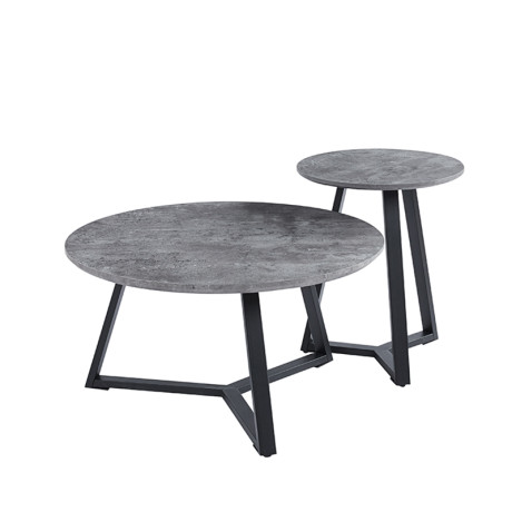 ALEX SET 2τμχ. CEMENT Φ45Χ55εκ. & Φ80Χ41εκ. ΤΡΑΠΕΖΙ ΣΑΛΟΝΙΟΥ