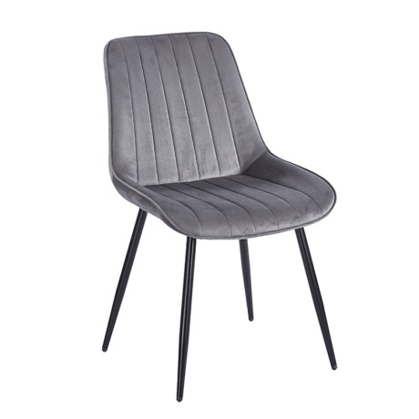 BONY GREY VELVET ΥΦΑΣΜΑ ΚΑΡΕΚΛΑ ΜΕΤΑΛΛΙΚΗ 51X58X87εκ.