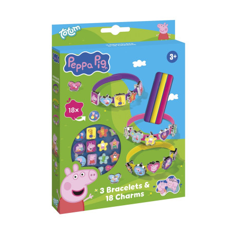 Totum: Peppa pig - Bracelets and Charms, 3 Bracelets (Bt360150)