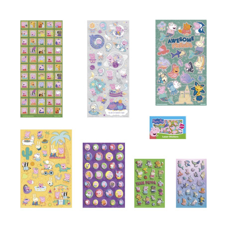 Totum: Peppa pig - Super Stickerset, 7 Sheets, 100 Lasterstickers (Bt360167)