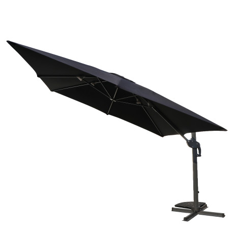 Ομπρέλα Κήπου ArteLibre VALENA Μαύρο/Γκρι Αλουμίνιο/Polyester Φ3x3m