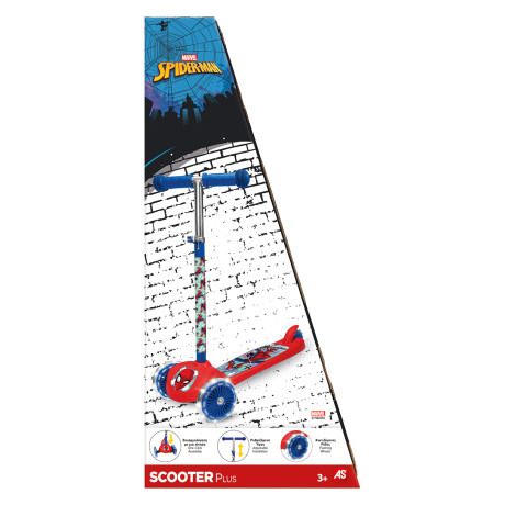 AS Scooter Plus Spider-Man με Φωτιζόμενες Ρόδες για 3+ Ετών