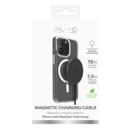 Puro Wireless Charging Station USB-C MagSafe compatibile, 1m Black