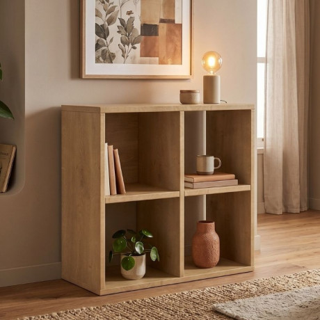 Βιβλιοθήκη Cube Megapap Χρώμα Sapphire oak 60x30x60εκ.