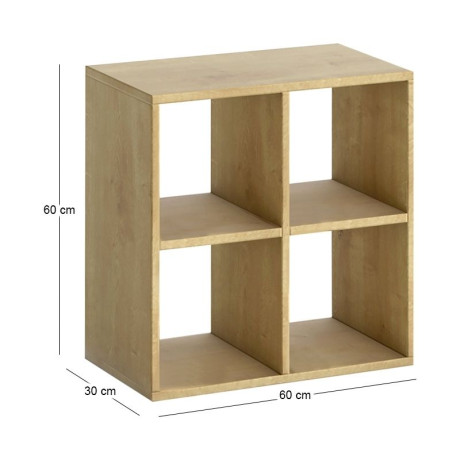 Βιβλιοθήκη Cube Megapap Χρώμα Sapphire oak 60x30x60εκ.