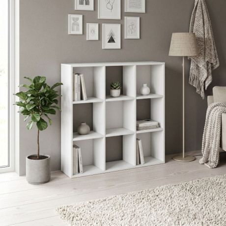 Βιβλιοθήκη Cube Megapap Χρώμα Λευκό 90x30x90εκ.