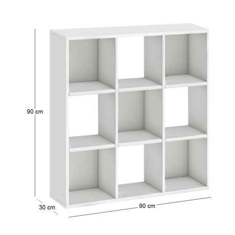 Βιβλιοθήκη Cube Megapap Χρώμα Λευκό 90x30x90εκ.