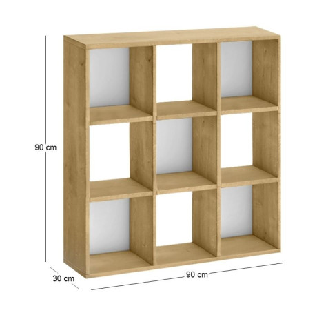 Βιβλιοθήκη Cube Megapap Χρώμα Sapphire oak 90x30x90εκ.