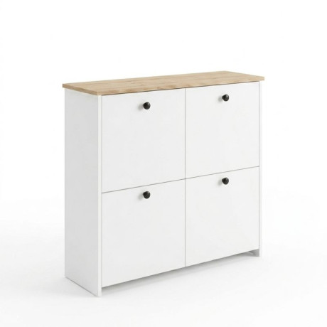 Παπουτσοθήκη Palma Megapap Χρώμα Λευκό - Sapphire oak 90x35x90εκ.