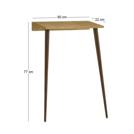 Κονσόλα Επιτοίχια Moca Megapap Χρώμα Sapphire oak 60x22x77εκ.