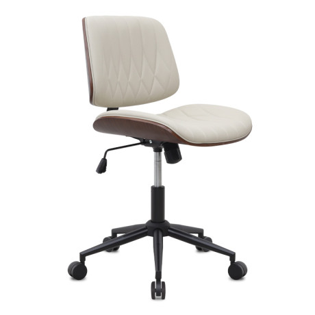 Καρέκλα Γραφείου Corina Megapap από Τεχνόδερμα Χρώμα Ανοιχτό Μπεζ 60x65x82/92εκ.